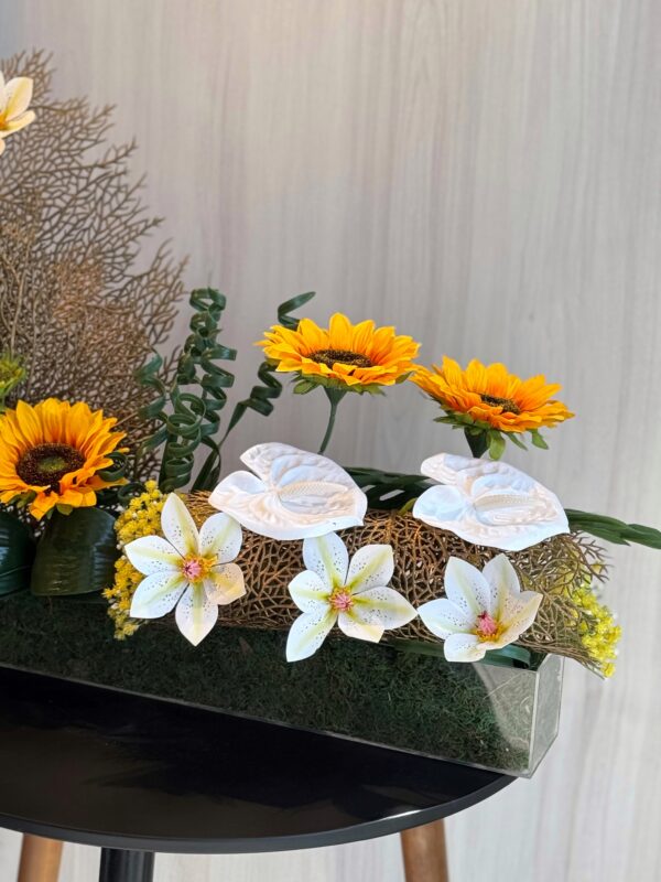 Sunflower & White Anthurium Arrangement